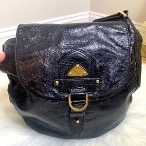 Charles David Black Leather Hobo Shoulder Bag